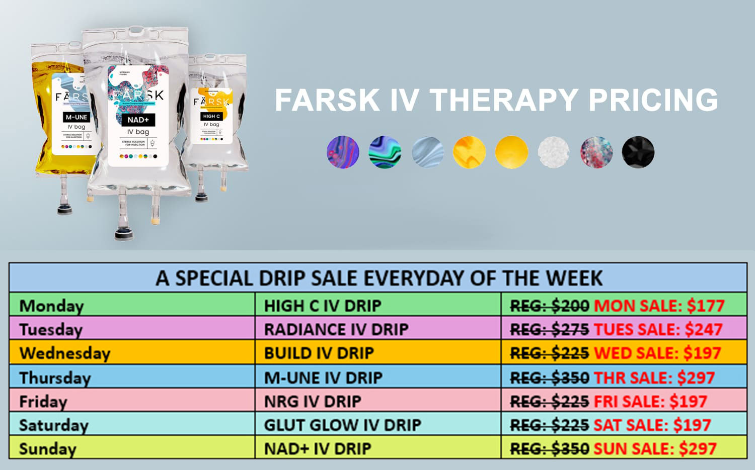 Farsk iv therapy pricing